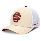 USC Trojans Nike Natural SC Interlock Baseball Dri Fit Rise Structured Snapback Trucker Hat